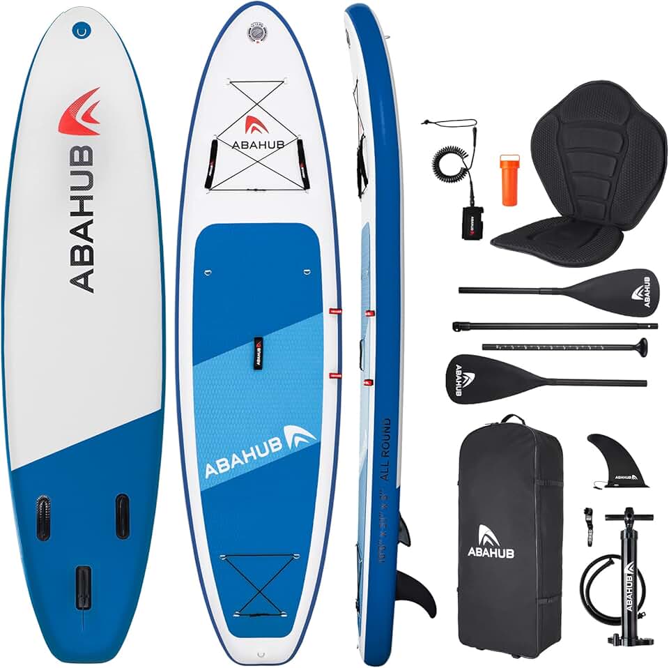 Abahub - Paddle gonflable adulte avec siège - 320x78/84x15cm - pagaie alu réglable, pack SUP