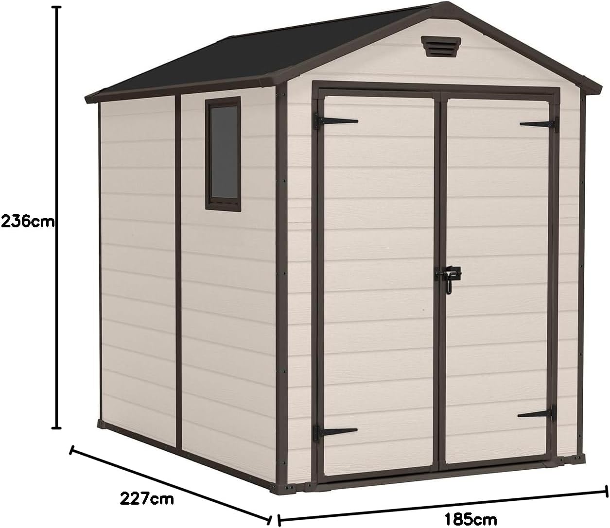 Keter - Manor série - 4,1m² - abri de jardin beige robuste Manor68