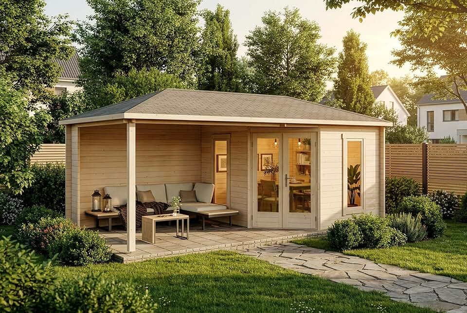 Alpholz - Liwa pentagonal - bois massif - abri jardin loisirs, toit croupe