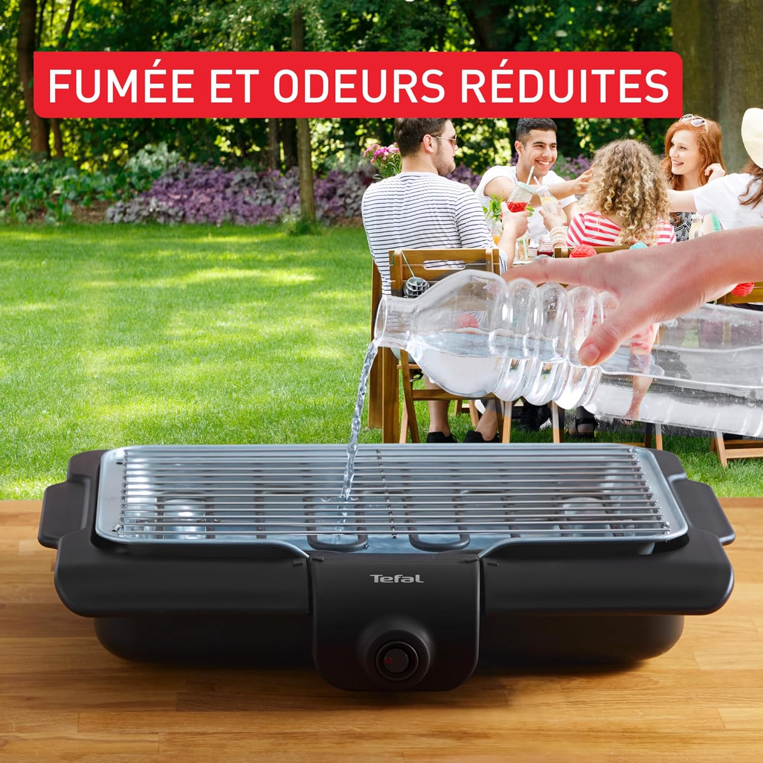 Tefal - Easy Grill - barbecue électrique 2100W, bac à eau, BG1348F0