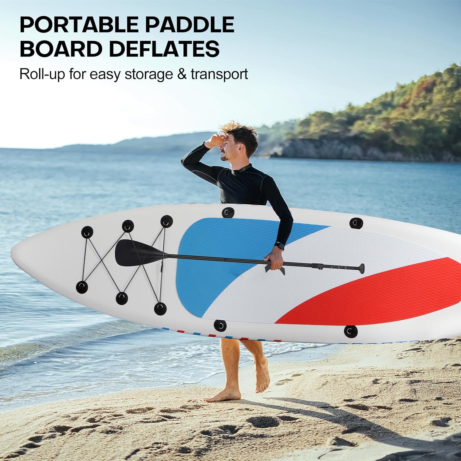 Panana - Stand Up Paddle gonflable, SUP léger, accessoires inclus, pont antidérapant, pagaie réglable - pour adultes et 