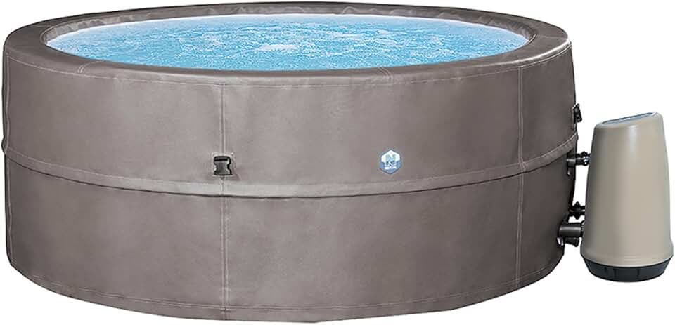 N NETSPA - Spa - Vita Premium - SP-VIP160C - Gonflable - 6 Places (4 Adultes + 2 Enfants) - Bache De Protection - Réchauffeur - 1100 L - Couverture Simili-Cuir Premium
