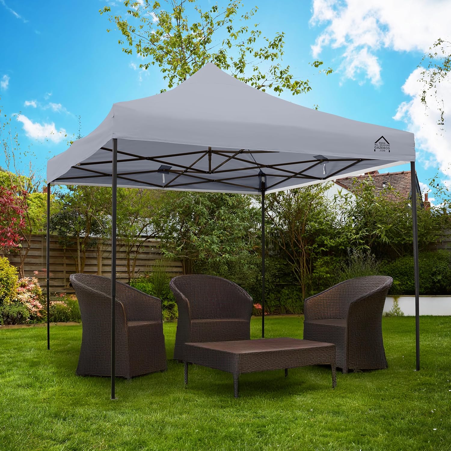 All Seasons Gazebos - Tonnelle série résistante - 3x3m - étanche, gris métallisé