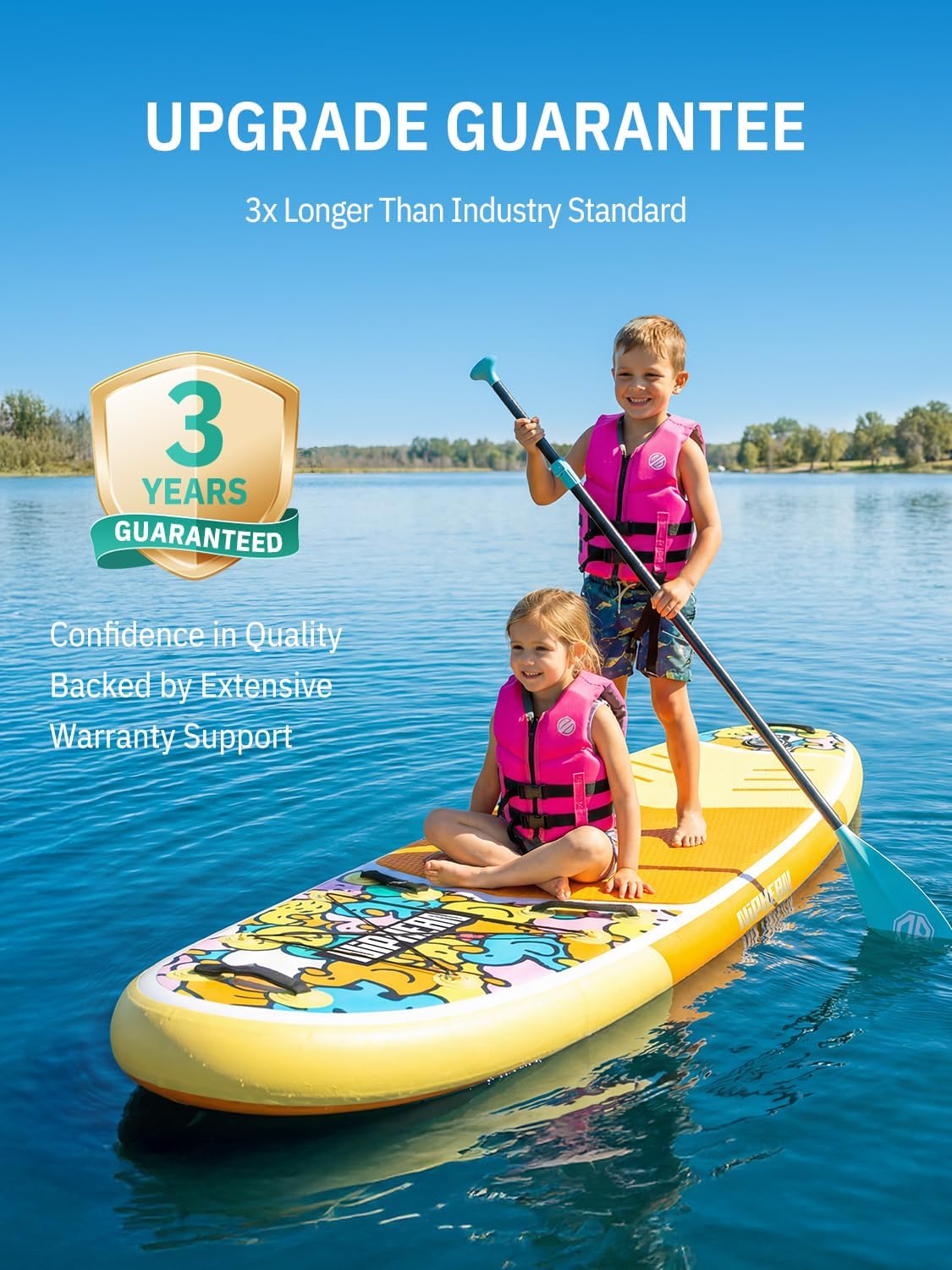Niphean Paddle Gonflable Adulte avec Tous Les Accessoires, 320cm Planches de Stand Up Paddle Gonflables pour Tous Les Niveaux, Sup avec Capacité 200 kg pour 2 Personnes, Paddle Gonflable avec Siège