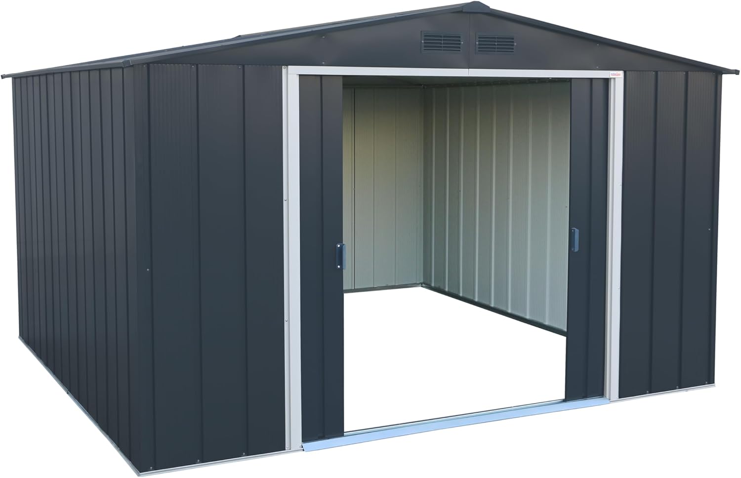 Duramax - ECO série - 10x10 pieds - abri jardin métal galvanisé, toit renforcé, anthracite, sans entretien - ECO10X10