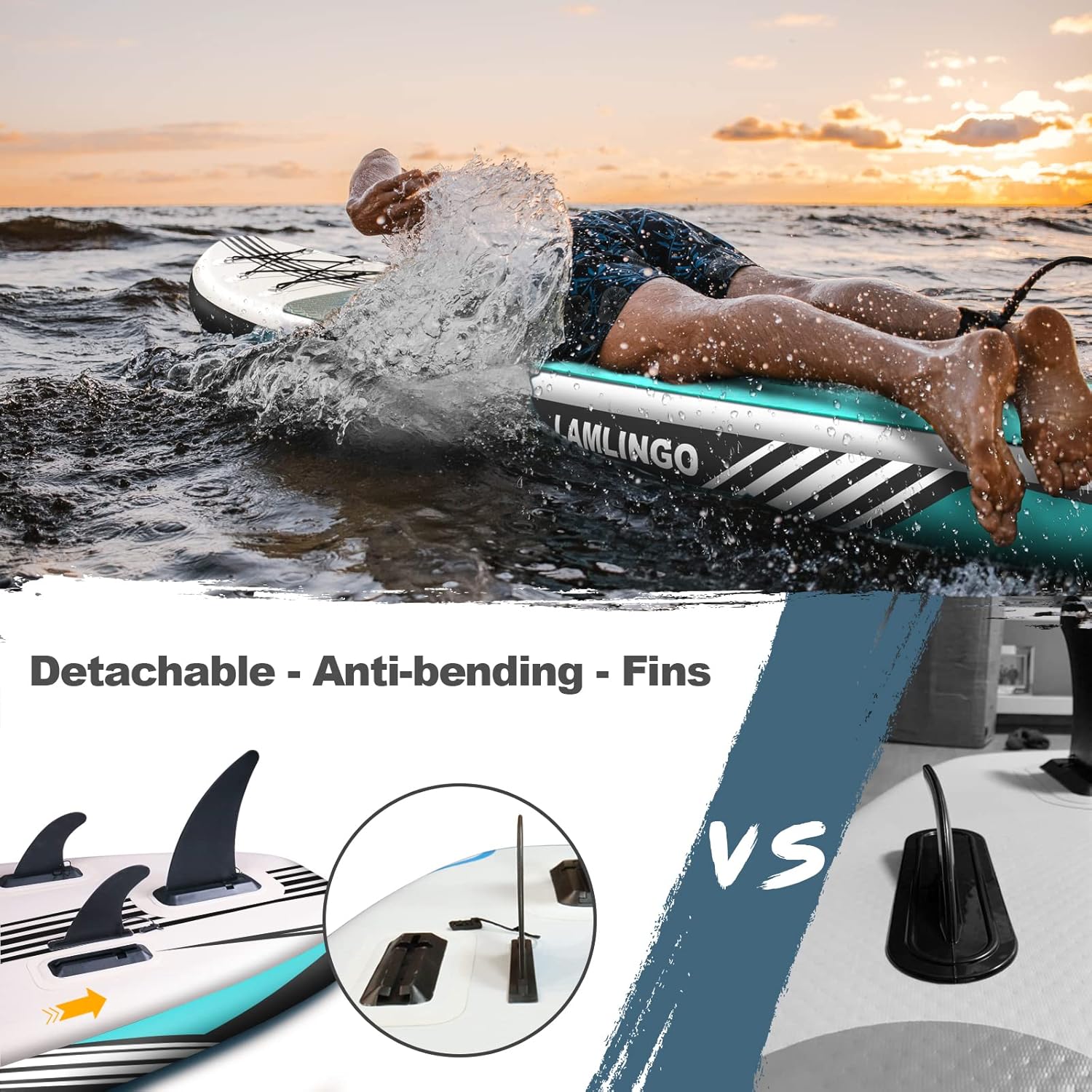 Rolimate - SUP gonflable adulte - 320x84x15cm - 200kg, PVC robuste, kit complet