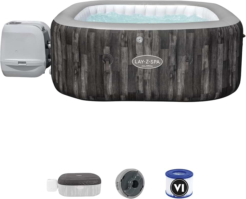 BESTWAY Spa Gonflable carré Lay-Z-Spa Majorca Hydrojet Pro 4-6 Personnes