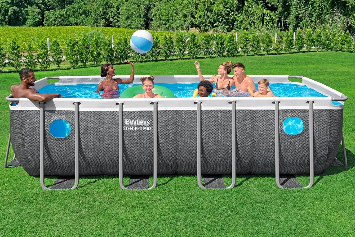 Bestway - Steel Pro Max - 488x244x122 cm - Piscine rectangulaire, Splashview