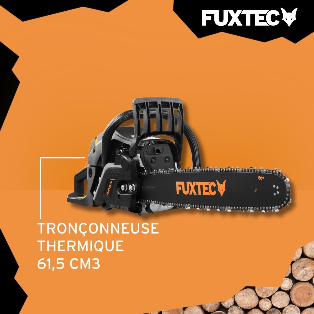 Fuxtec - tronçonneuse thermique 61,5cm³ 2,8kW coupe 45cm FX-KS262