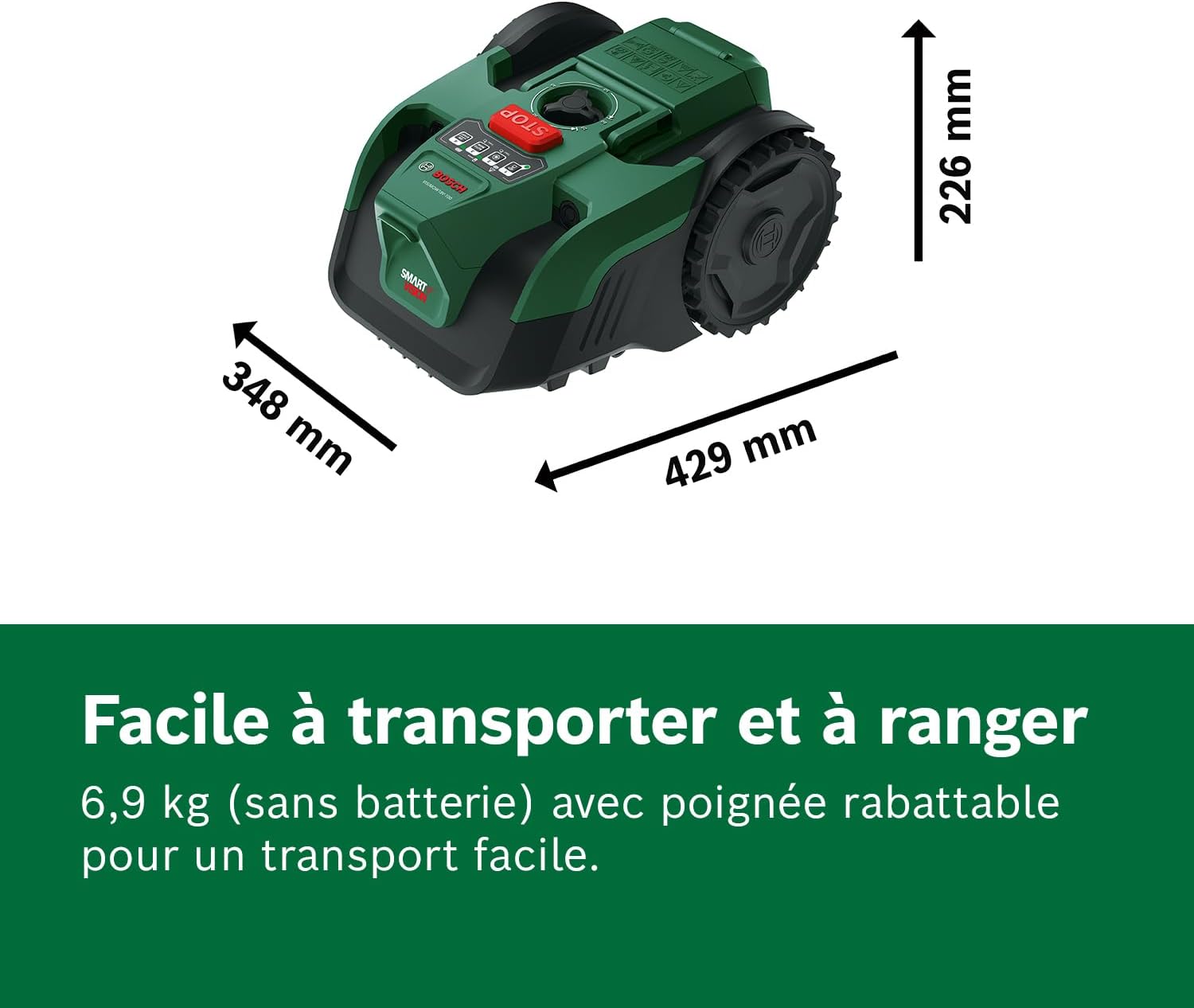 Bosch - Tondeuse robot série VISIMOW - 16 cm - 100 m², coupe 20-60 mm - VISIMOW18V-100