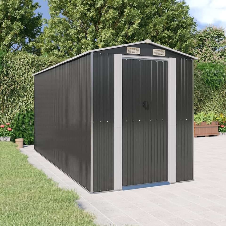 LAPOOH - Abri de Jardin - 192x440x223 cm - acier galvanisé, rangement extérieur