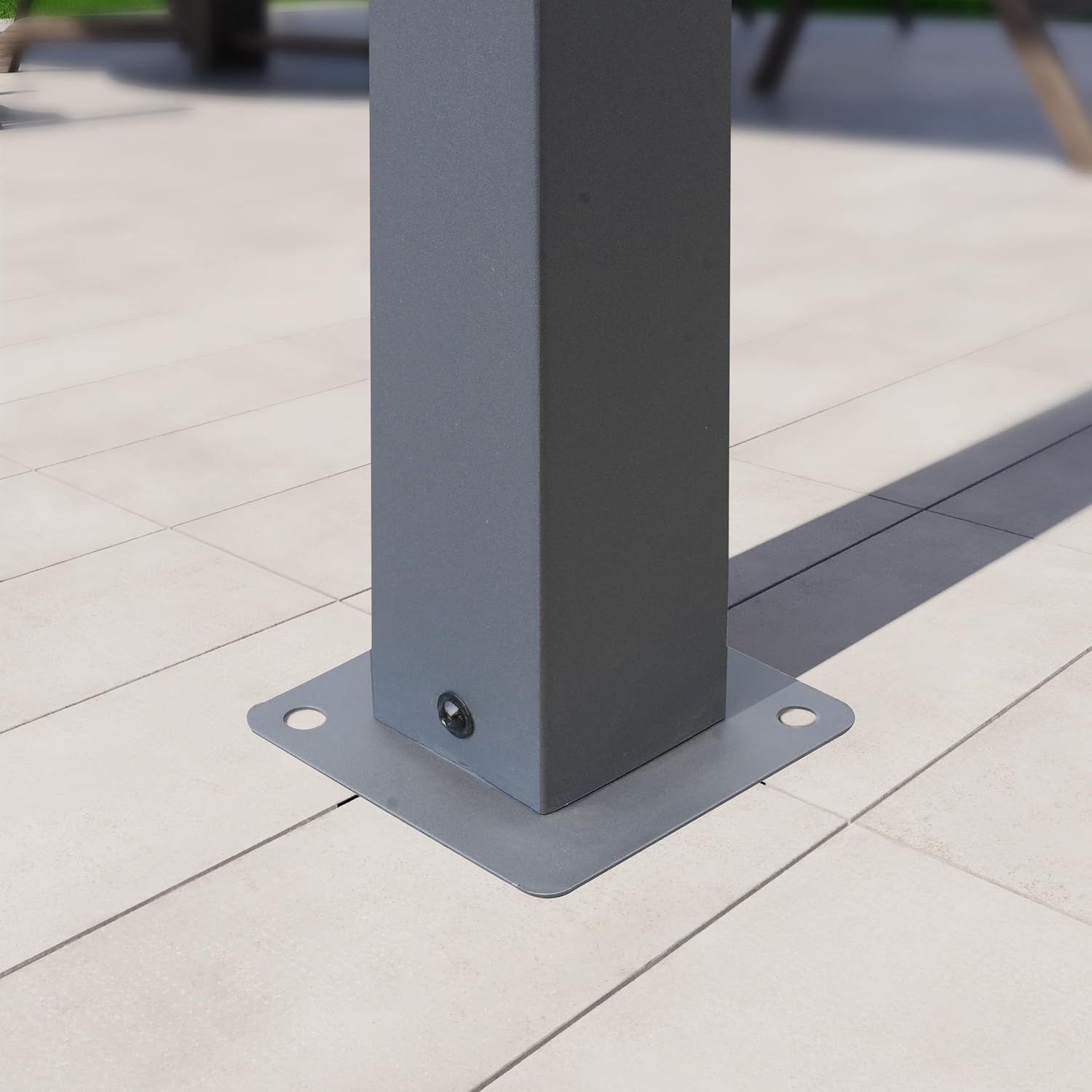 Primeyard - Pergola pavillon rétractable 3x3 m acier gris