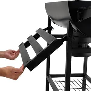DEWINNER - Grill XXL - acier carbone, couvercle, thermomètre, rôtissoire