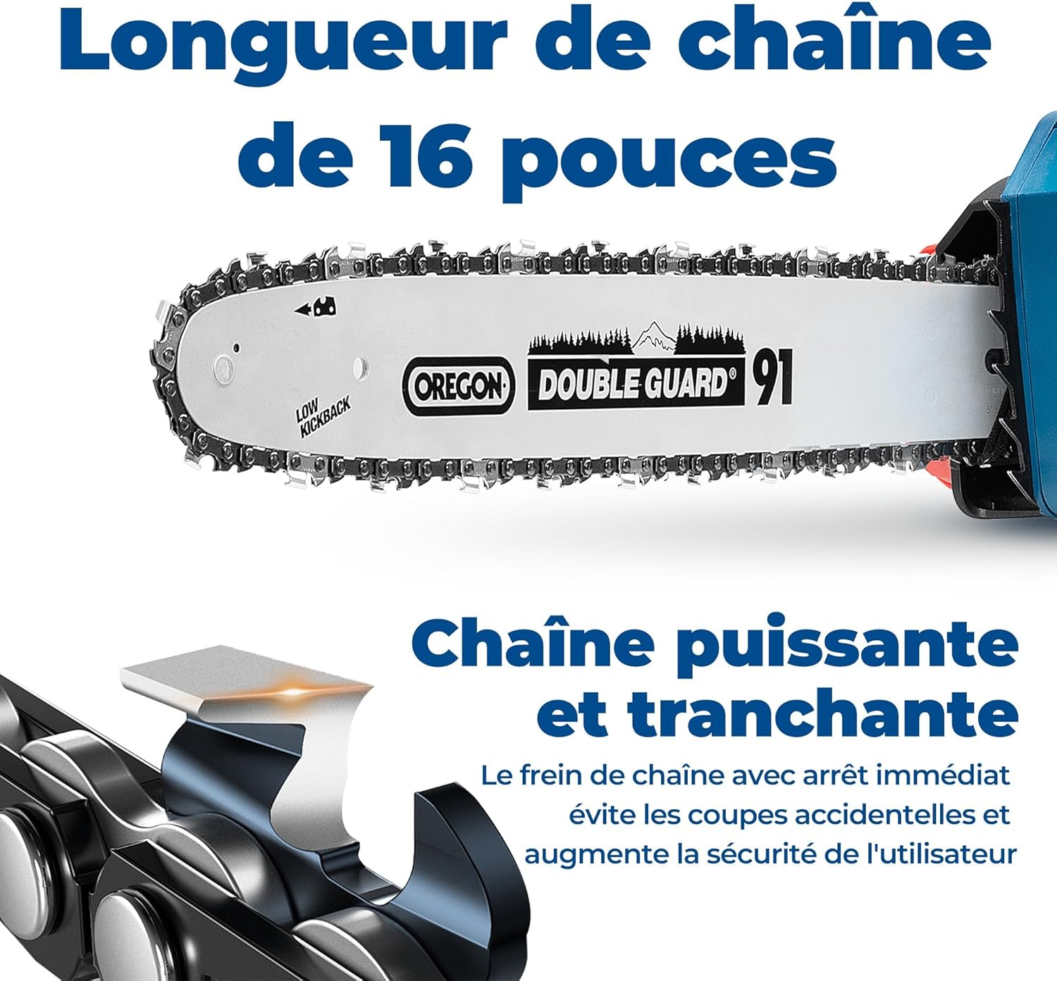Dong Cheng - Tronçonneuse sans fil 40V - 38 cm - Moteur brushless, 2 batteries 4 Ah