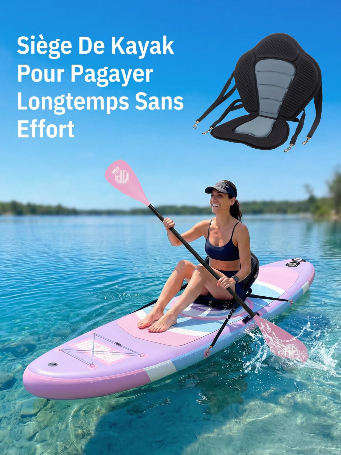 Niphean - Paddle Gonflable Adulte Ultraléger avec siège - 320 cm - Aileron StabilTrac, antidérapant, yoga, animaux