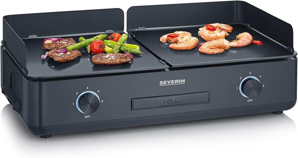SEVERIN - plancha électrique réglable 240°C, 2200W, surface céramique, PG 8569