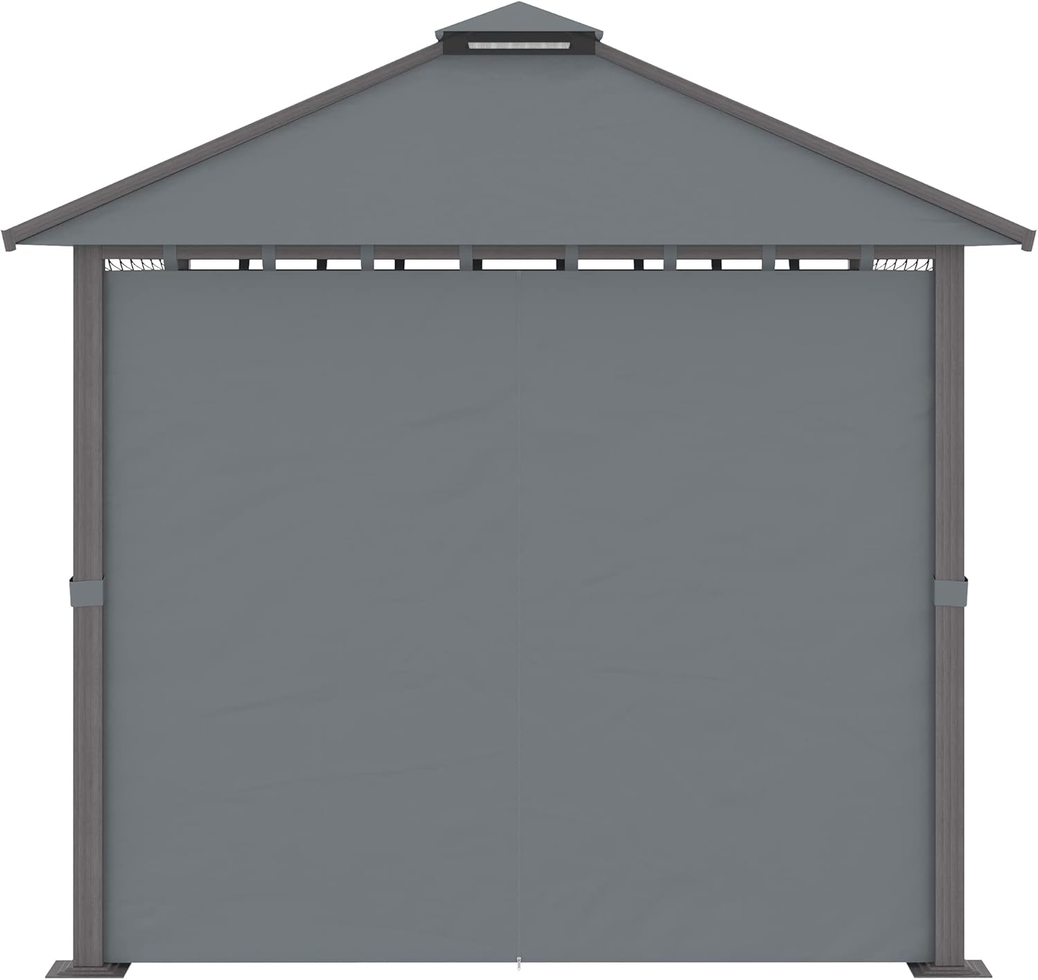 Outsunny - Tonnelle Jardin série Double Toit 3x3m, Aluminium, 4 parois, protection solaire, Gris
