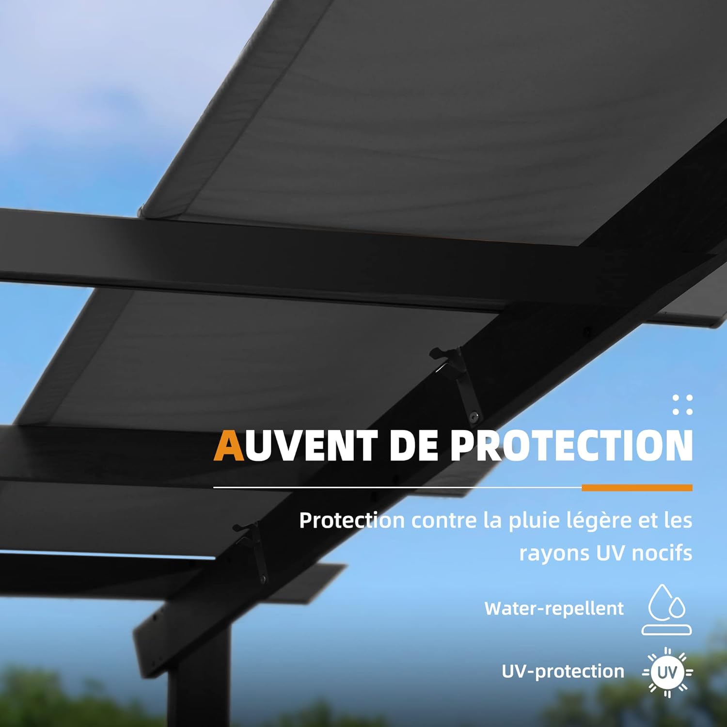 PURPLE LEAF – pergola aluminium – 4x3m – toit rétractable, éclairage intégré