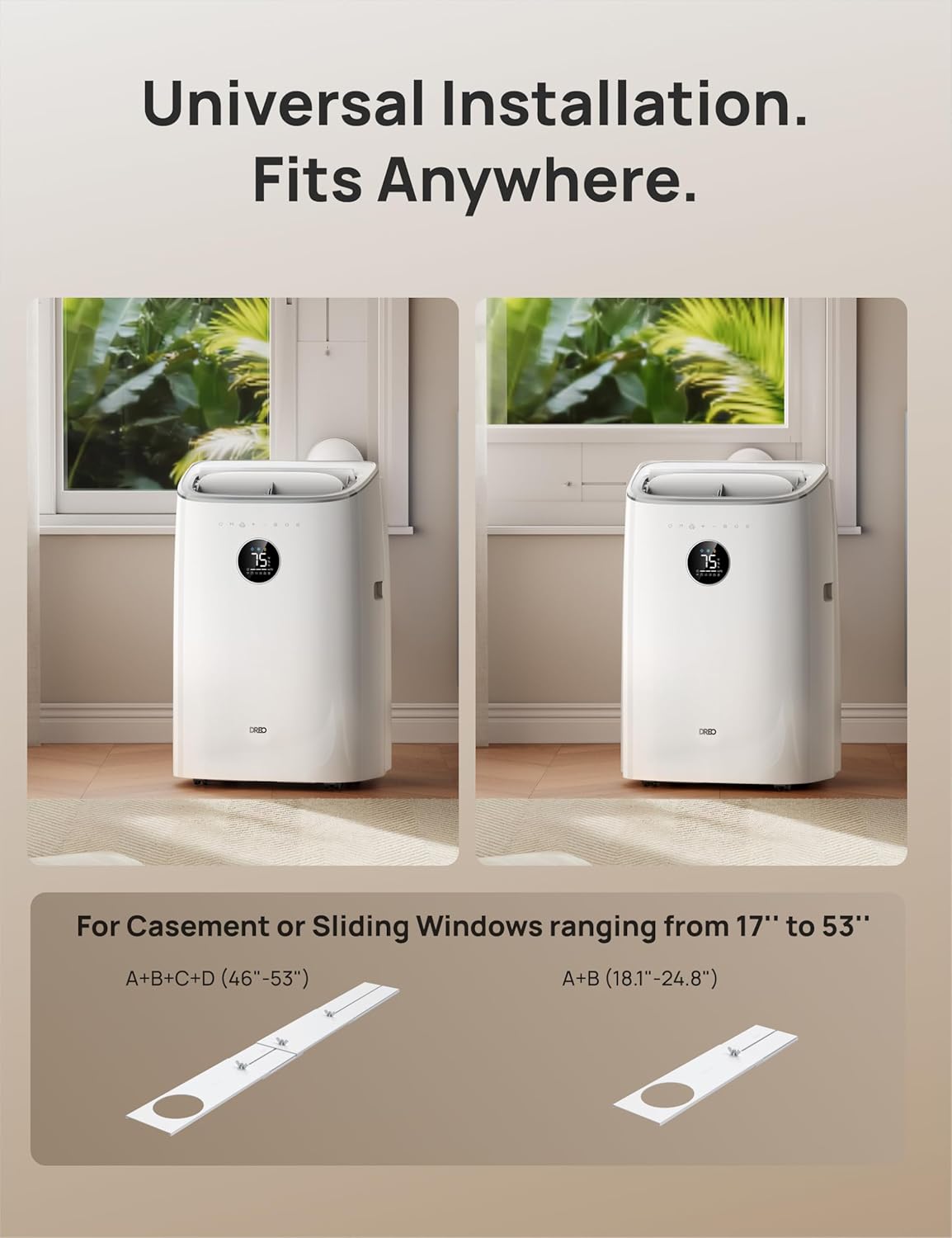 Dreo Portable Air Conditioners, AC Unit for Bedroom with Drainage-free Cooling, 46dB Quiet, APP/Voice/Remote, 24h Timer with Fan & Dehumidifier, Smart Air Conditioner for Room Indoors