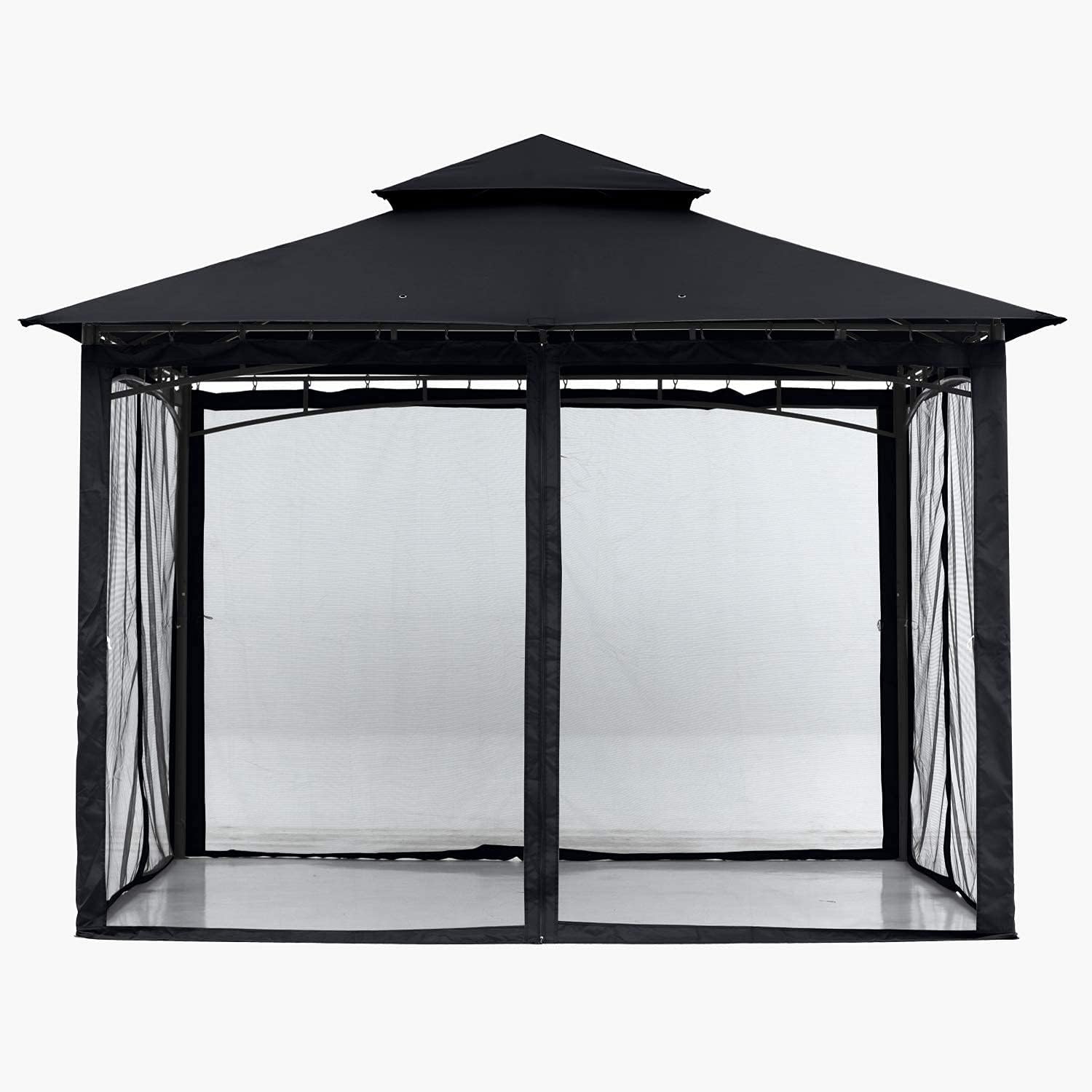 ABCCANOPY - tonnelle robuste avec moustiquaire - 3x3m - structure acier noir