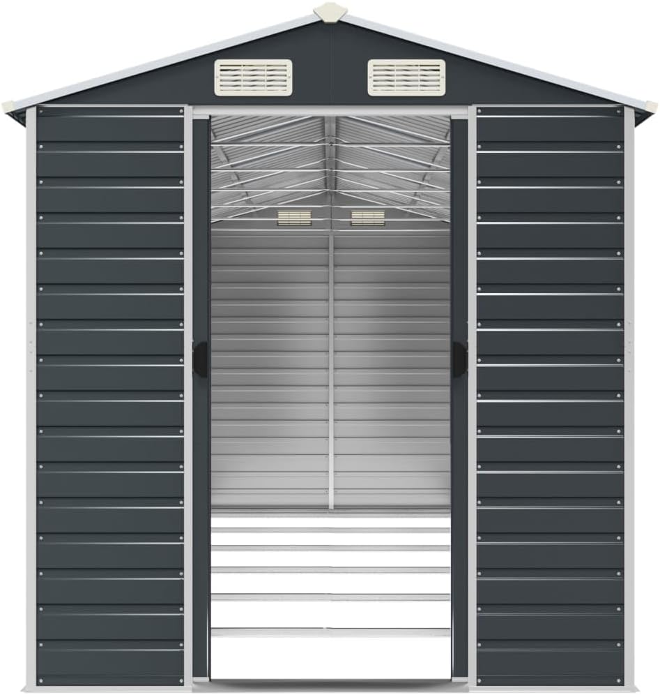 vidaXL Abri de Jardin Anthracite 191x555x198 cm Acier galvanisé