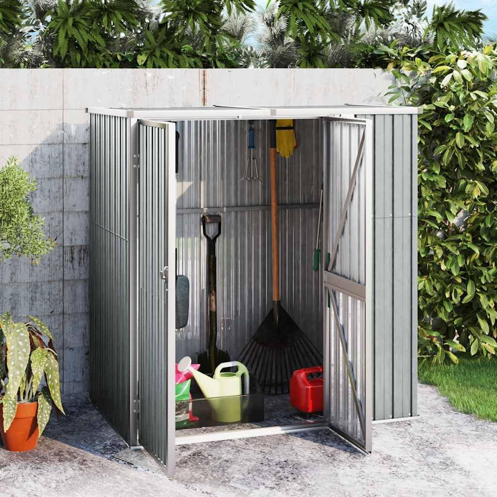 Abri à Outils de Jardin - 161x89x161 cm - Acier galvanisé, Gris