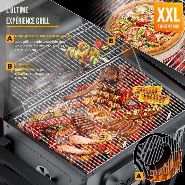 KESSER - Barbecue XXL - grand format, couvercle, roues, accessoires