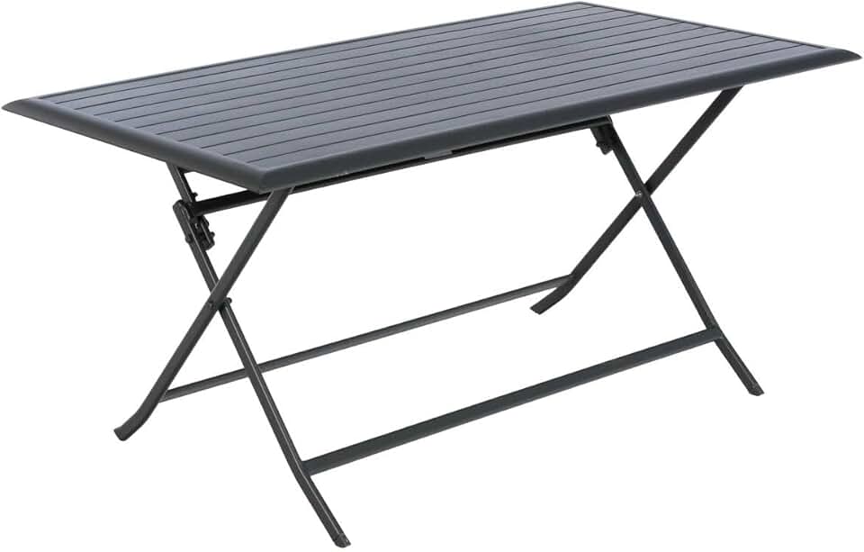 Hespéride - Azua table de jardin pliante 6 places, aluminium gris