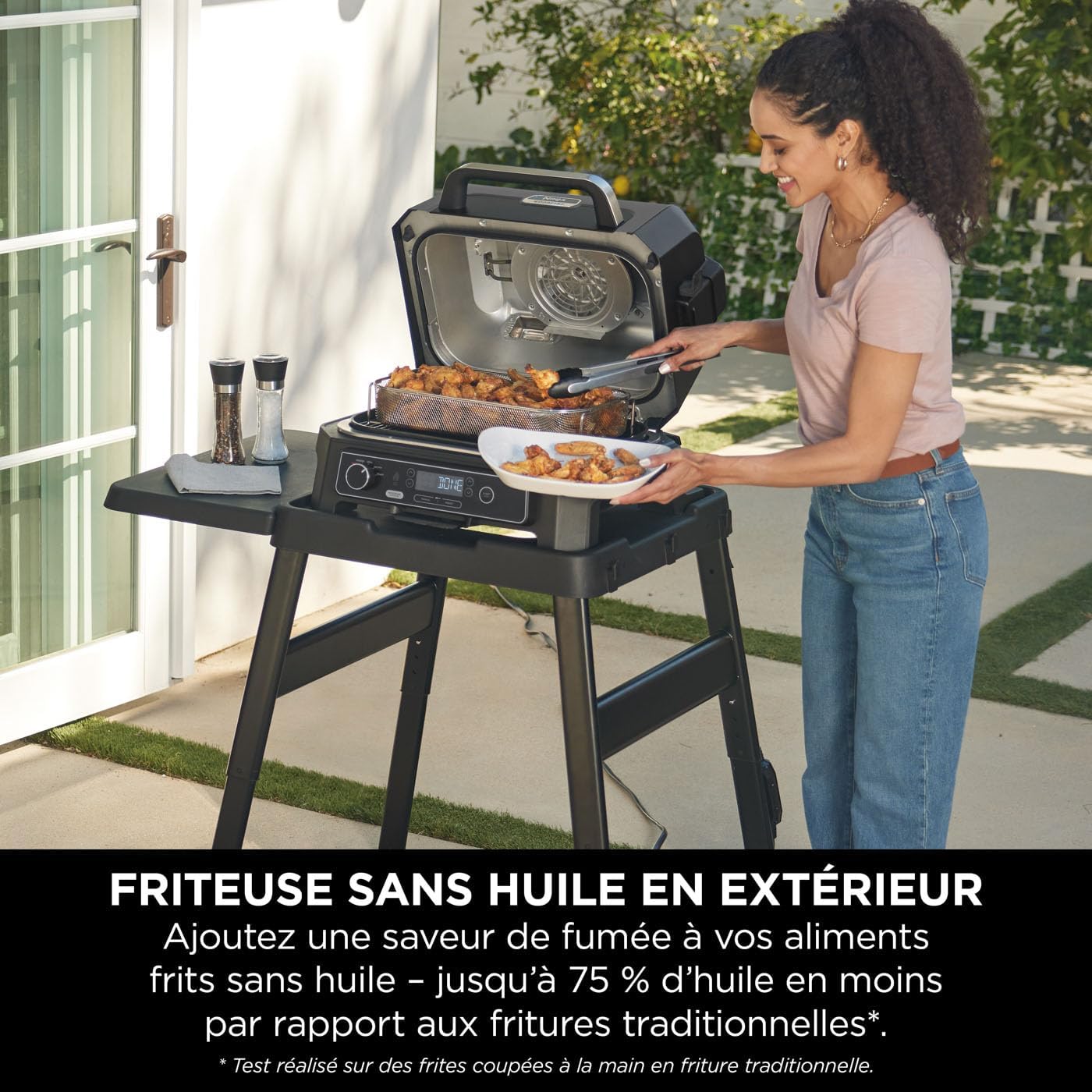 Ninja - Barbecue électrique Pro XL portable - Smart Cook, air fryer, thermomètre, fumoir, granulés Woodfire - OG850EU