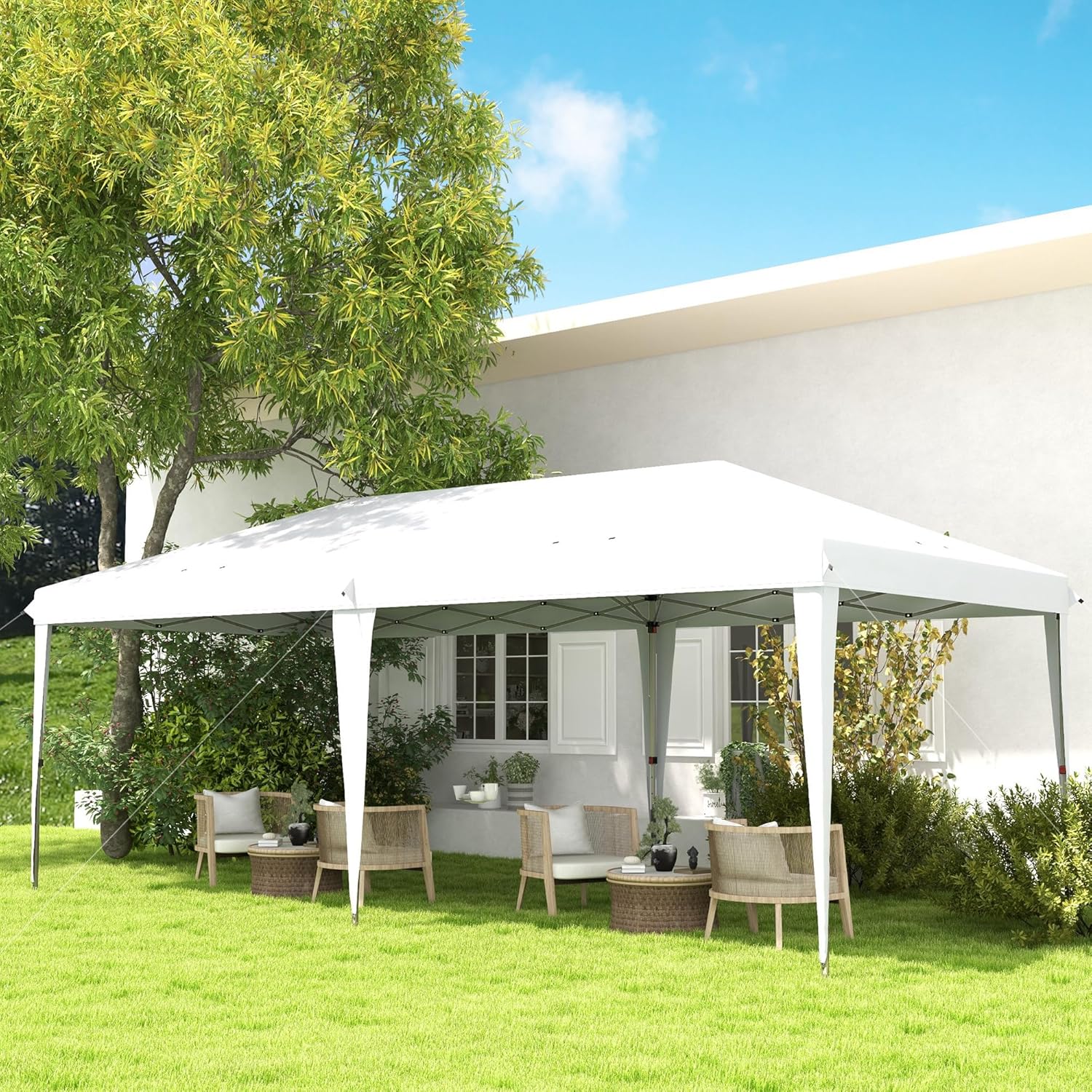 Outsunny - tonnelle pliante série Pop-up - 3x6m - acier époxy, tissu Oxford, sac inclus