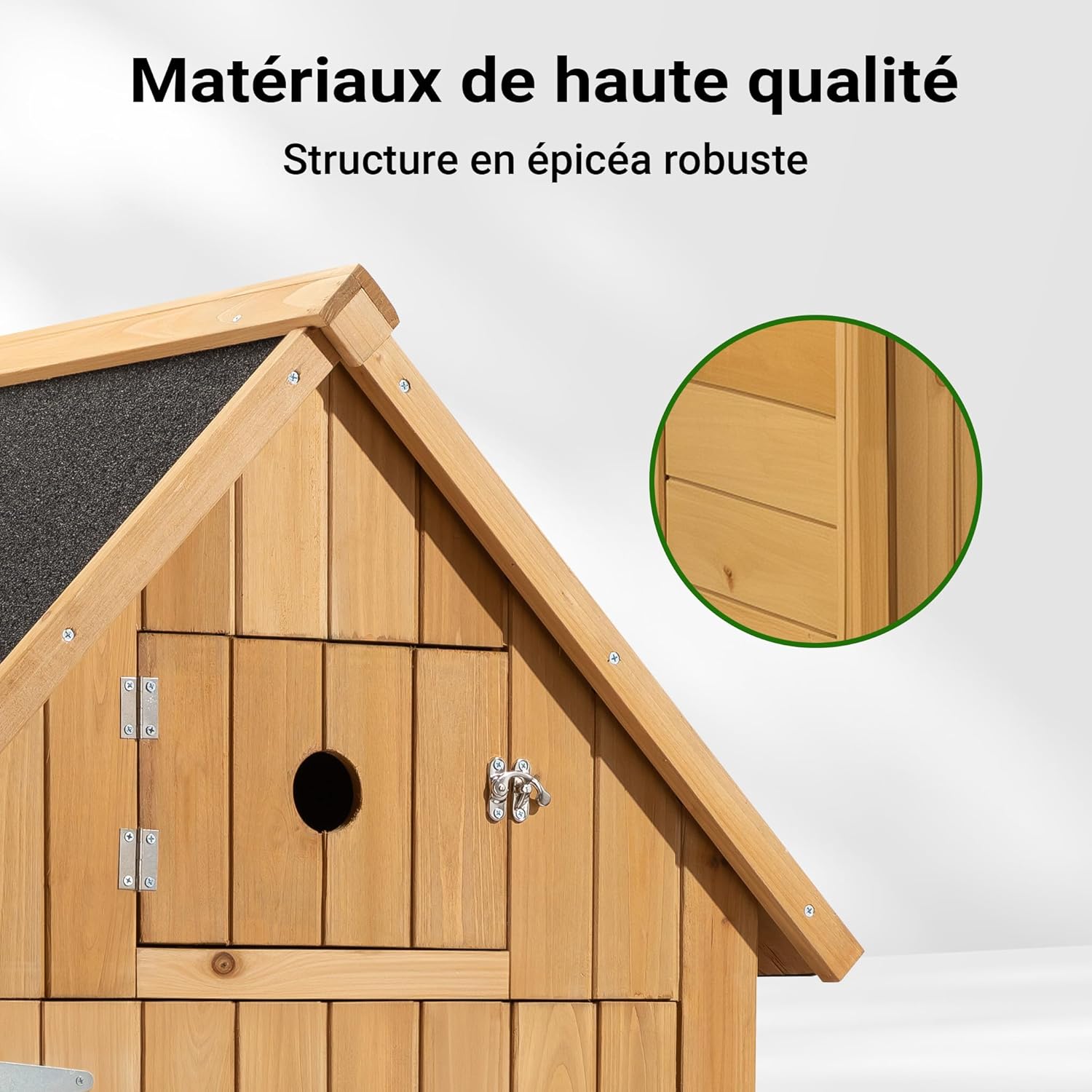 Wiltec - Abri de jardin bois - 770x540x1370mm - toit bitume, 2 portes