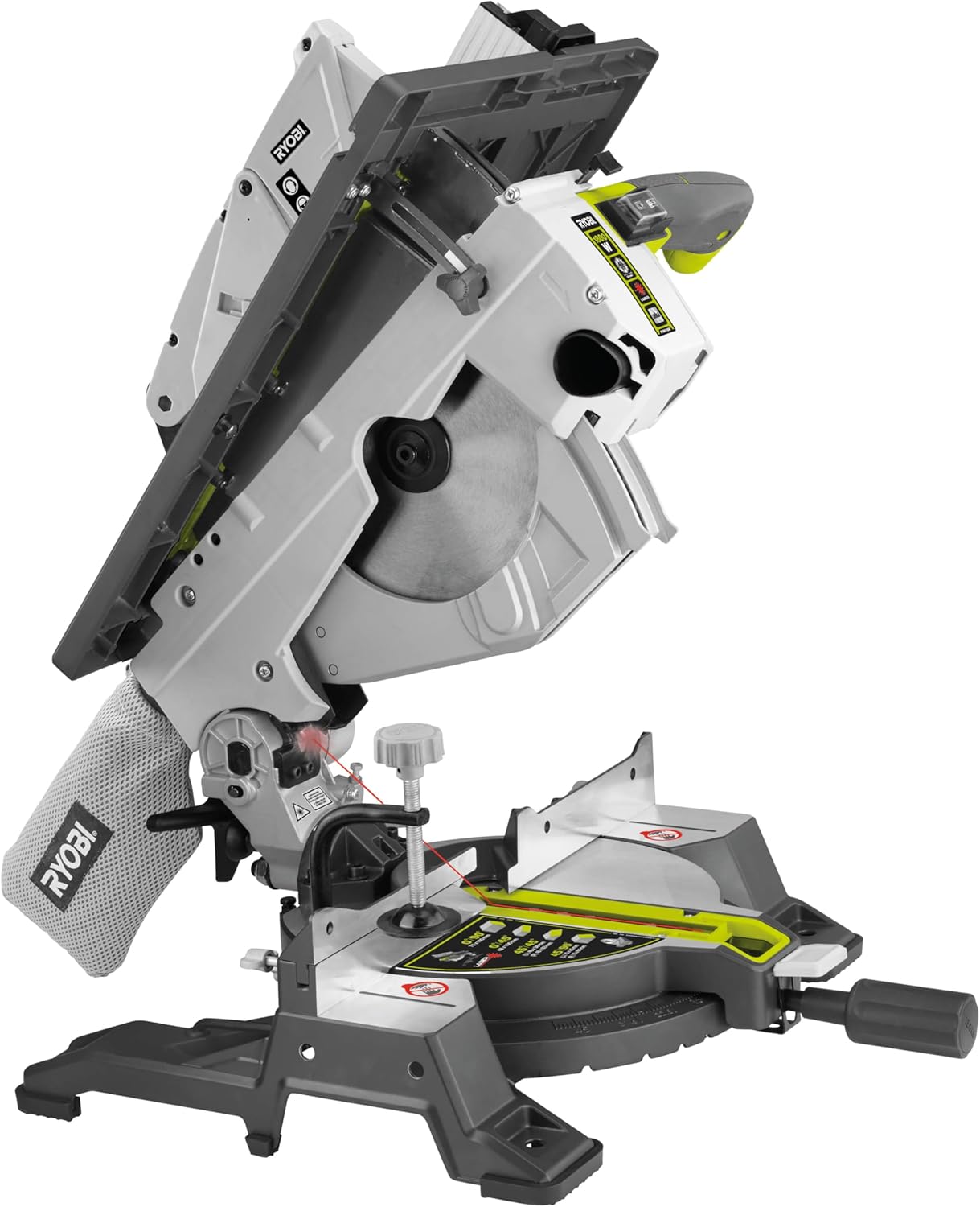 RYOBI - Scie Radiale sur Table RTMS1800-G – Moteur 1800W, Fonction 2-en-1, Lame Ø254mm 48 dents, Idéale Découpe Bois, Lambris, Plinthes et Plan de Travail