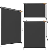 Yaheetech Store extérieur vertical 154,5 x 250 cm, résistant aux intempéries, store de balcon avec manivelle