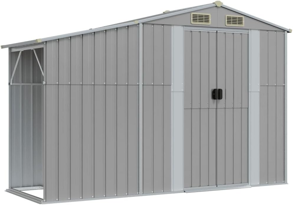 vidaXL Abri de Jardin Gris 277x93x179 cm Acier galvanisé
