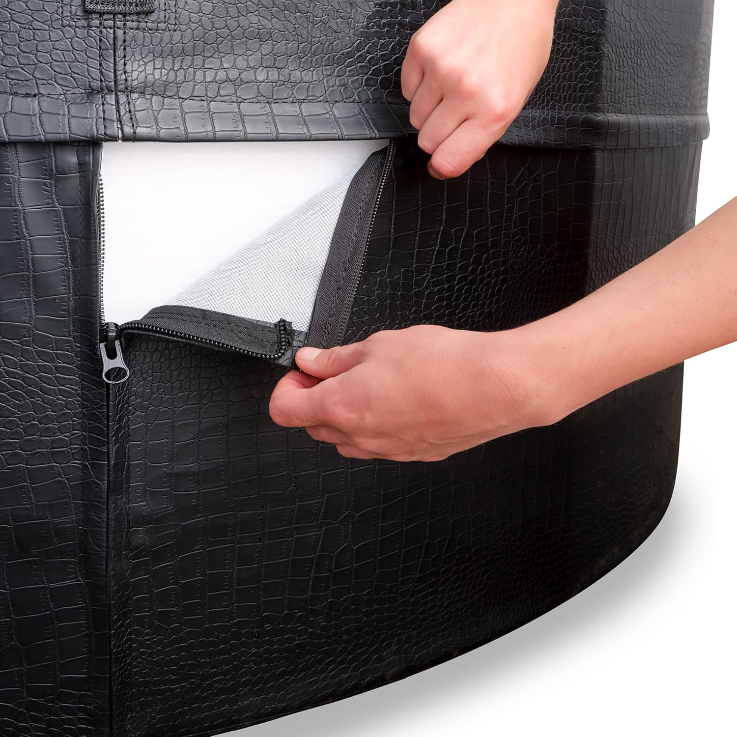 EXIT Toys - Leather Premium Spa extérieur 184x73cm - 4 places, chauffage, 120 jets air