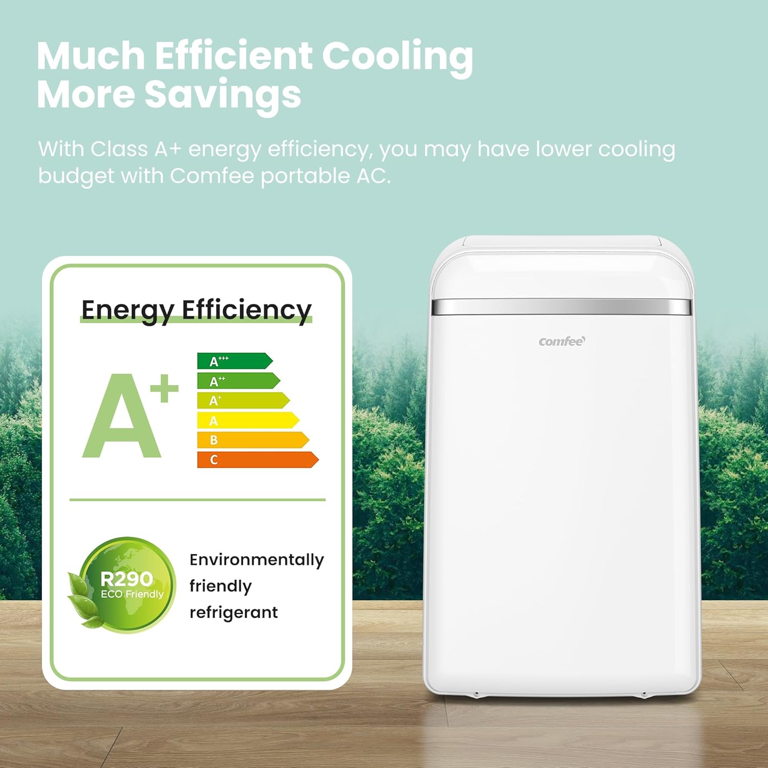 COMFEE' - Climatiseur mobile, 10 000 BTU, 3 modes, économie d'énergie, pour 33㎡, kit d’évacuation, 2,9kW