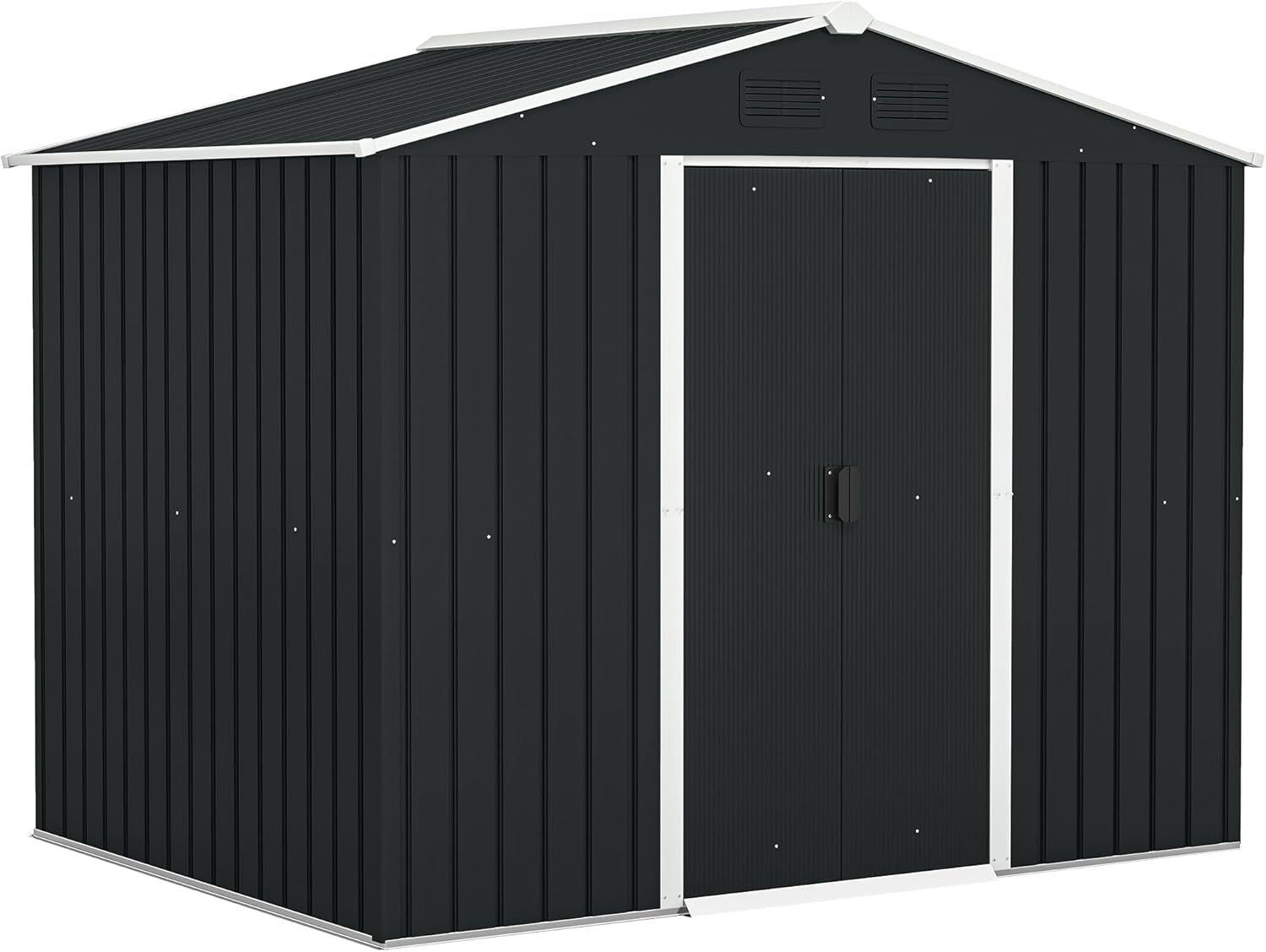 Outsunny - abri de jardin acier - 236x174x190cm - portes coulissantes