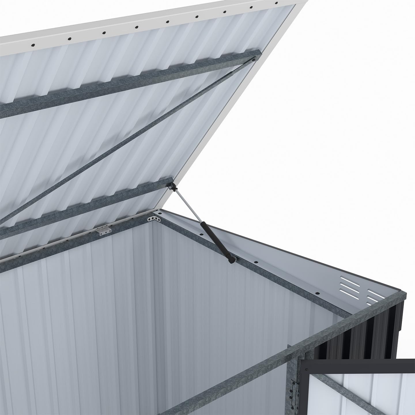 IDMarket - Abri de jardin XXL métal gris anthracite, verrouillable, multi-rangement, 340x382x180 cm