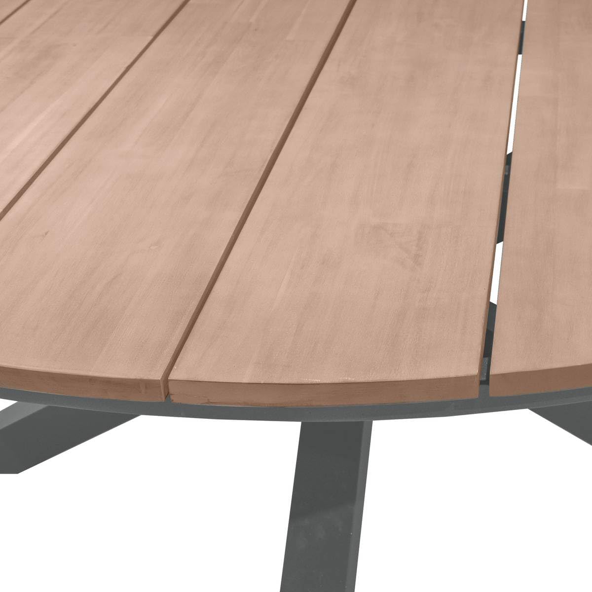 Hespéride - Oriengo table ronde 8 places - aluminium acacia - Gris Graphite