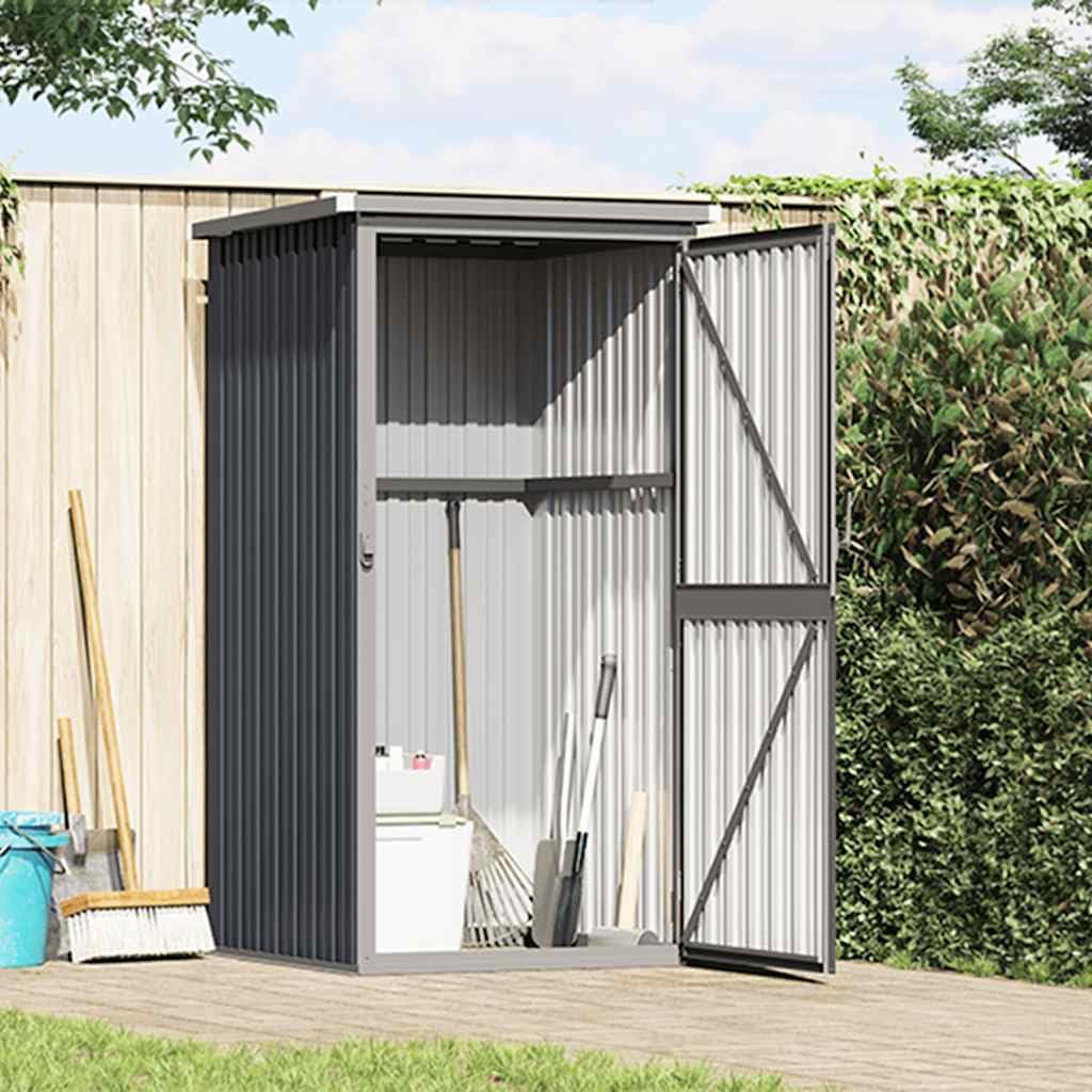vidaXL Abri de Jardin, Acier Galvanisé, Anthracite, 88x89x159 cm, Armoire de Rangement Extérieure, Porte Verrouillable, Organisateur d’Outils, Résistant aux Intempéries, Terrasse