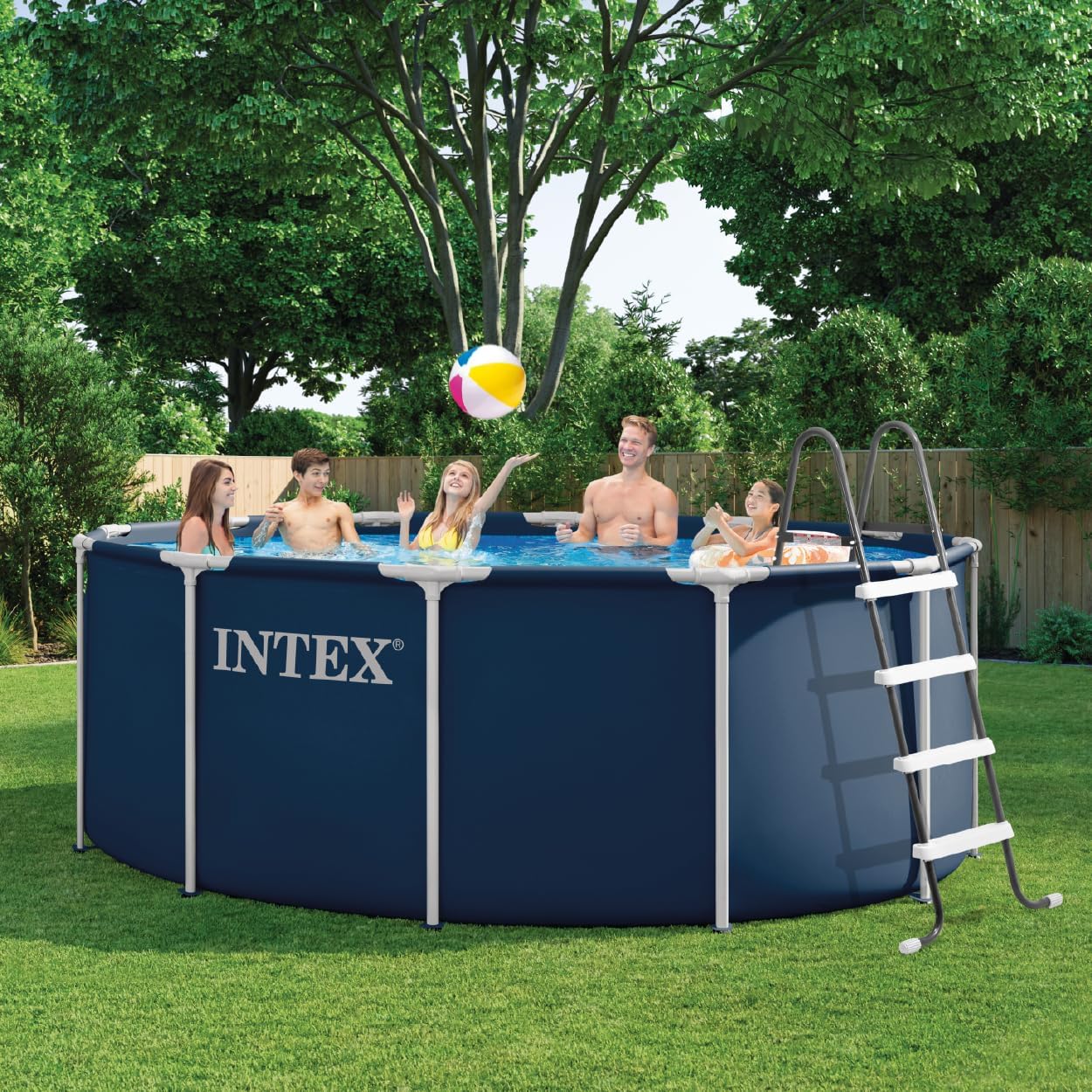 Intex - Piscine cadre métal Marine série - 3,66x1,22m - bâche, échelle, cadres 28930GH