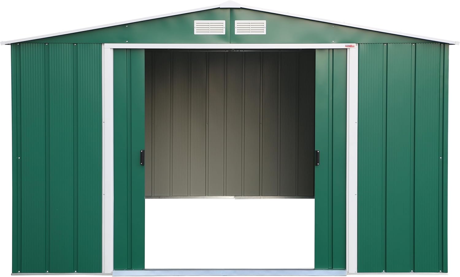 Duramax ECO Abri de jardin en métal galvanisé à chaud avec structure de toit renforcée et solide Vert 10 x 12 cm