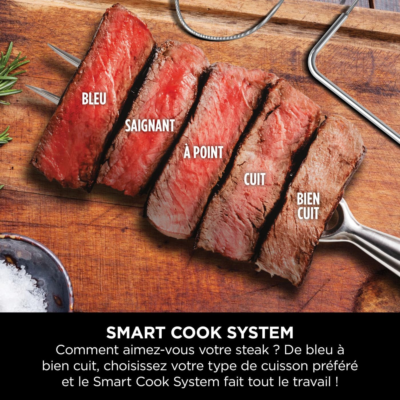 Ninja - Barbecue électrique Pro XL portable - Smart Cook, air fryer, thermomètre, fumoir, granulés Woodfire - OG850EU