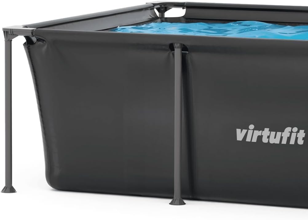 VirtuFit Piscine (Noir, 260 x 180 x 66 cm - Komplettpaket, Ronde)