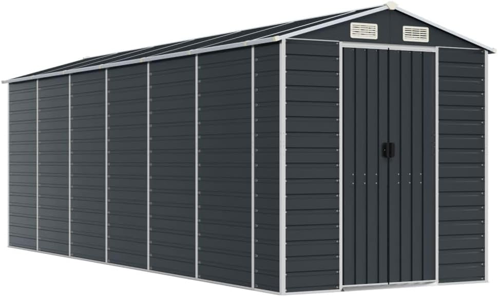 vidaXL Abri de Jardin Anthracite 191x555x198 cm Acier galvanisé