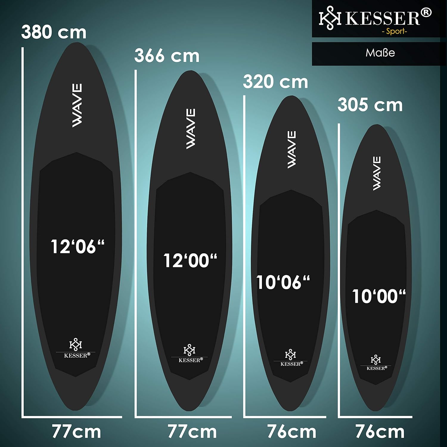 KESSER® Set Sup Board Gonflable Stand Up Paddle Board Premium Surfboard Sports Aquatiques | 6 Pouces d'épaisseur | Accessoires complets | 130kg