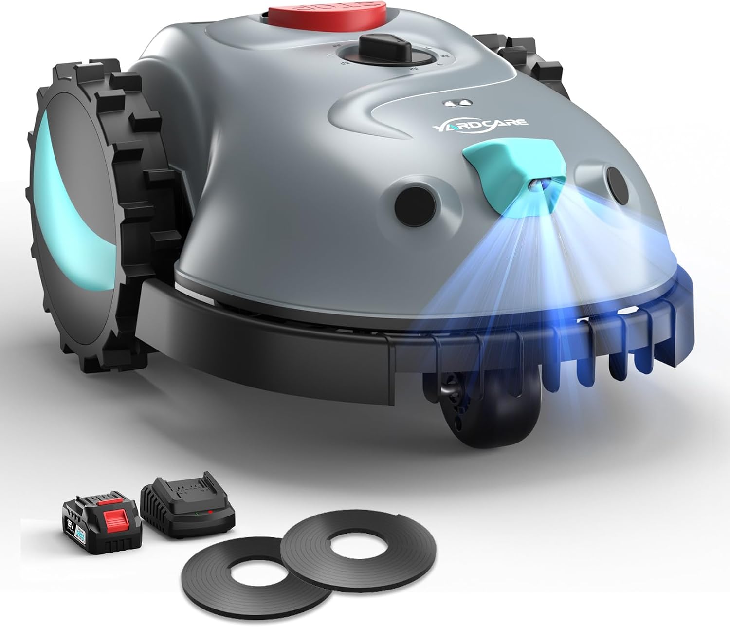YARDCARE - robot tondeuse sans fil, navigation visuelle, coupe spiralée - V100