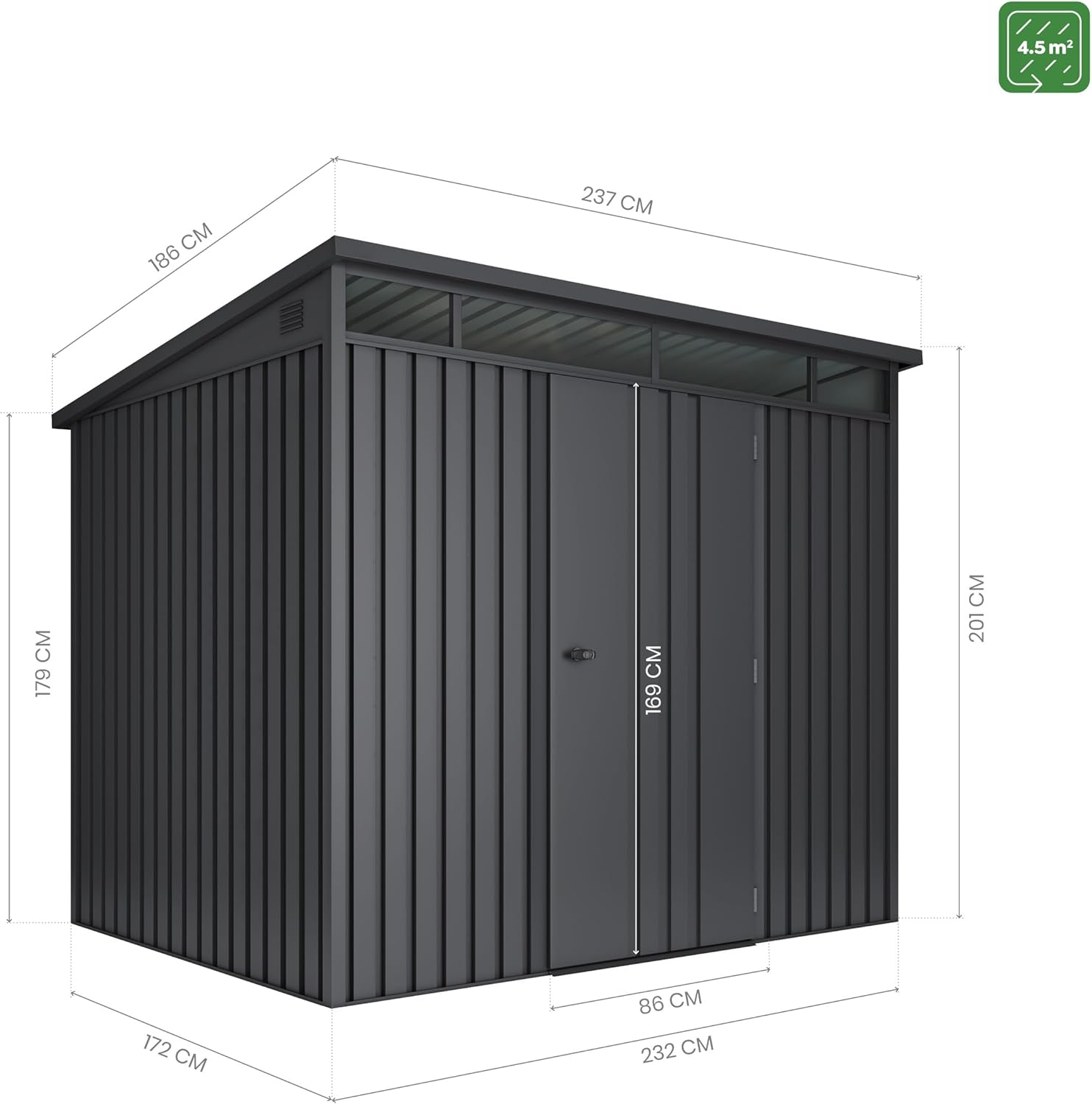 Hoggar - Abri de Jardin 4,5 m2 - Formentera 0,40mm (Formentera M)