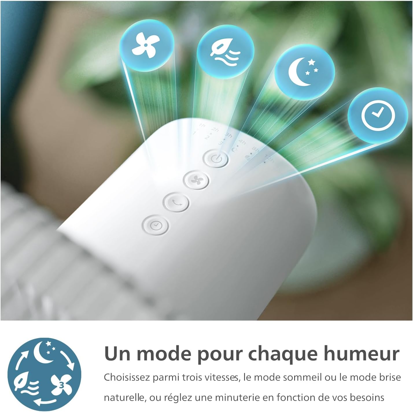Philips - Série 2000 - ventilateur sur pied, 19 dB, SilentWings, CX2550/00
