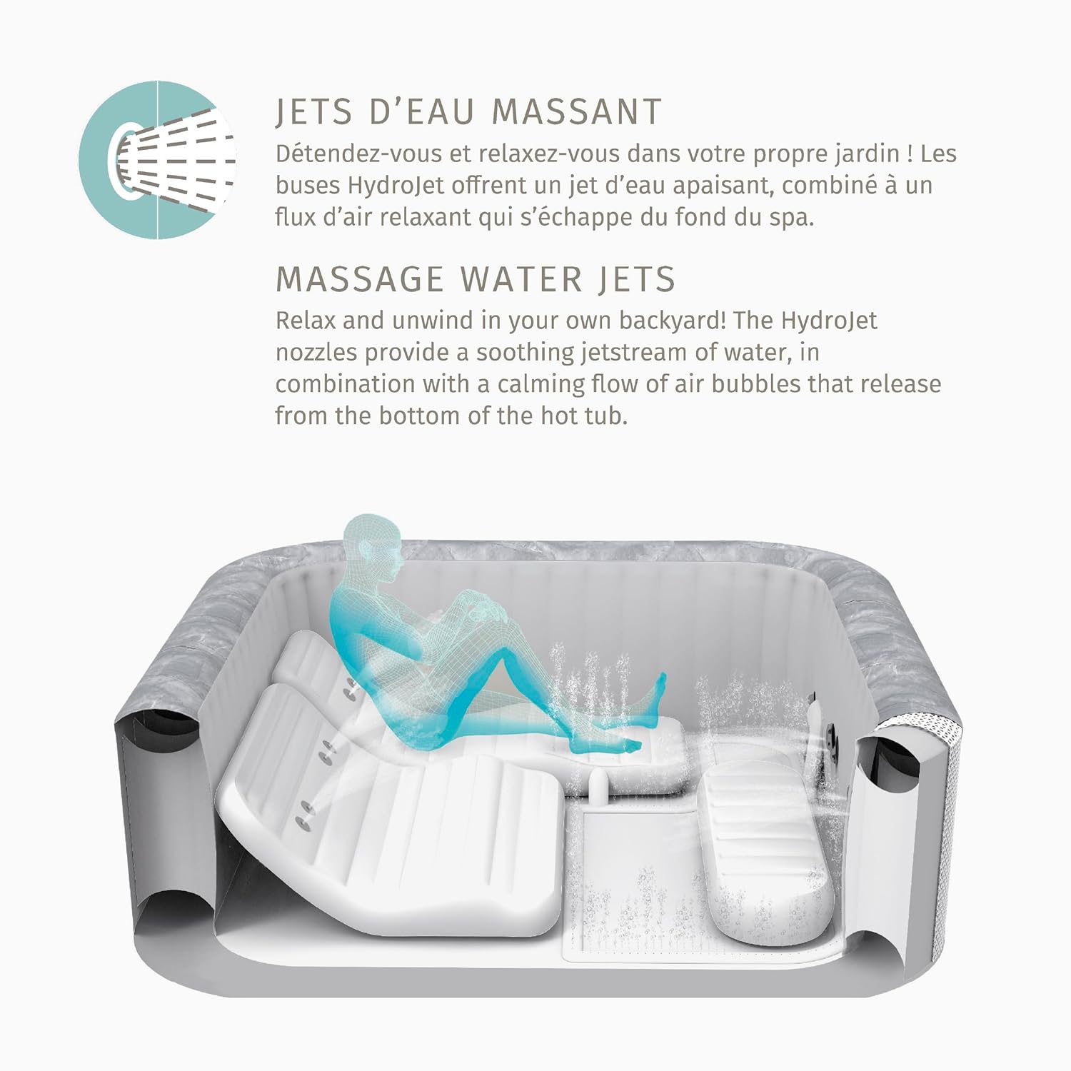 Hespéride - Spa Comfy 5p - 293x230x71cm - 10 hydrojets, WiFi
